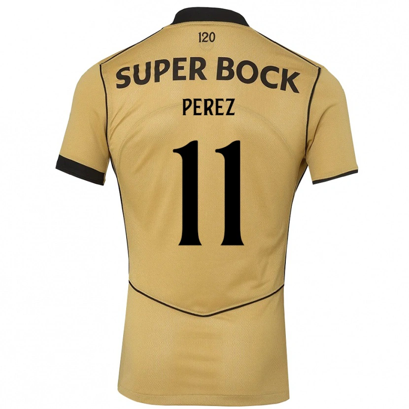 Danxenメンズブレンダ・ペレス#11ゴールデンロッド ブラックアウェイシャツ2026/27ジャージーユニフォーム