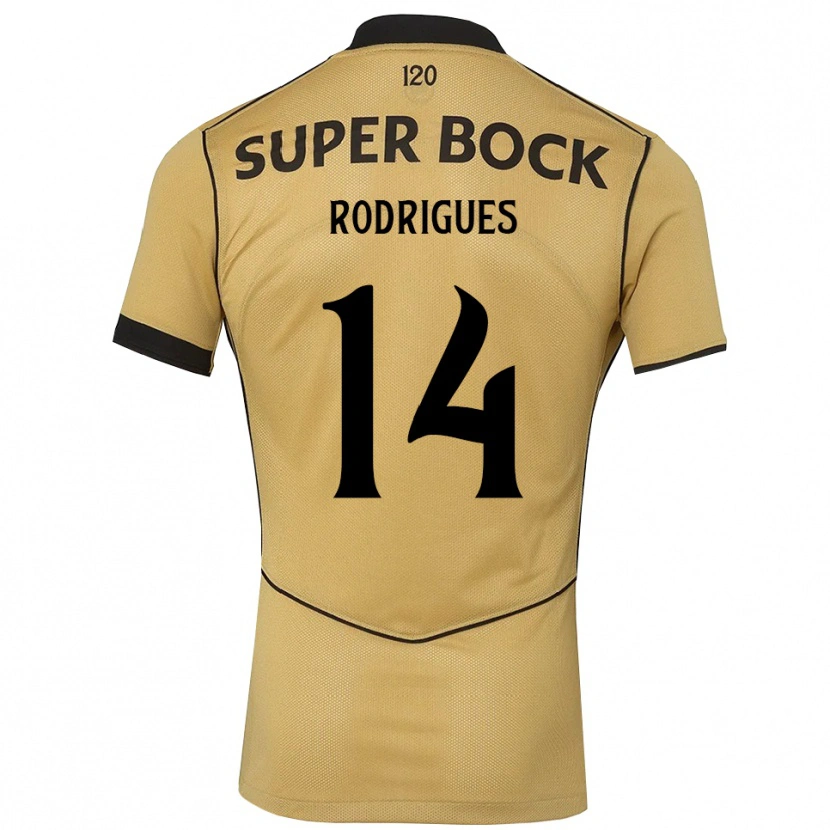 DanxenメンズPaulo Rodrigues#14ゴールデンロッド ブラックアウェイシャツ2026/27ジャージーユニフォーム