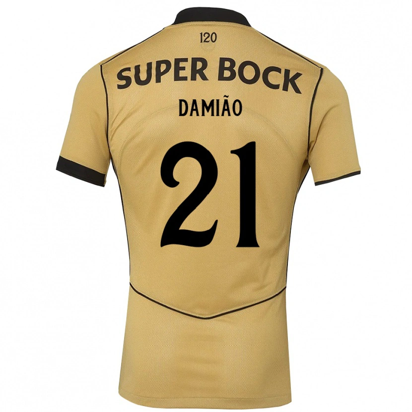 DanxenメンズLeonardo Damião#21ゴールデンロッド ブラックアウェイシャツ2026/27ジャージーユニフォーム