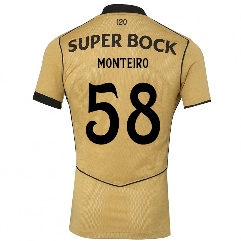 Danxenメンズデビッド・モンテイロ#58ゴールデンロッド ブラックアウェイシャツ2026/27ジャージーユニフォーム