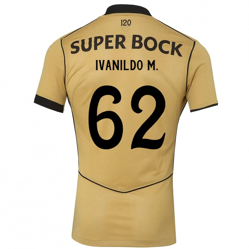 DanxenメンズIvanildo#62ゴールデンロッド ブラックアウェイシャツ2026/27ジャージーユニフォーム