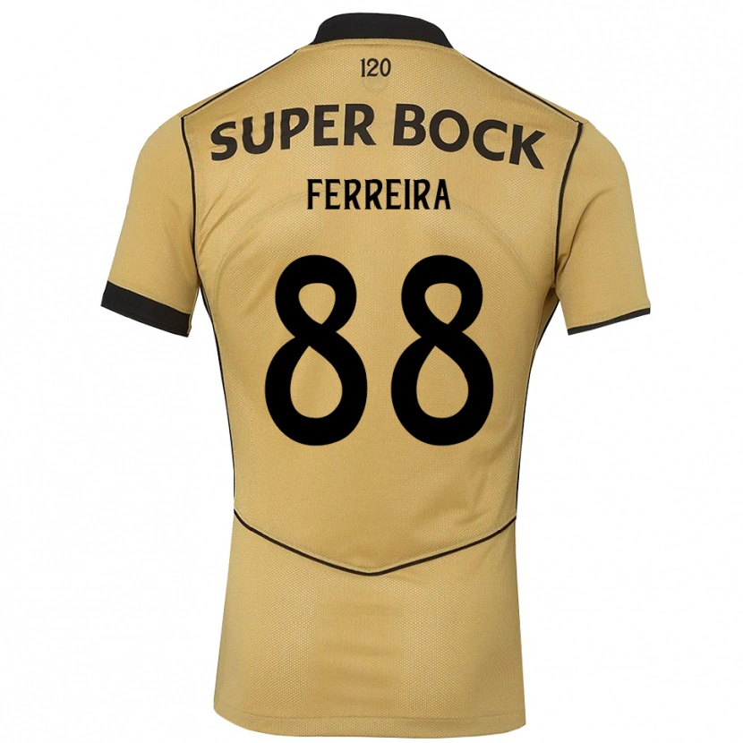 DanxenメンズTiago Ferreira#88ゴールデンロッド ブラックアウェイシャツ2026/27ジャージーユニフォーム