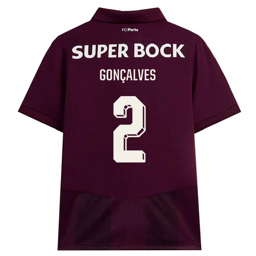 DanxenメンズEma Gonçalves#2バーガンディ ホワイトアウェイシャツ2026/27ジャージーユニフォーム