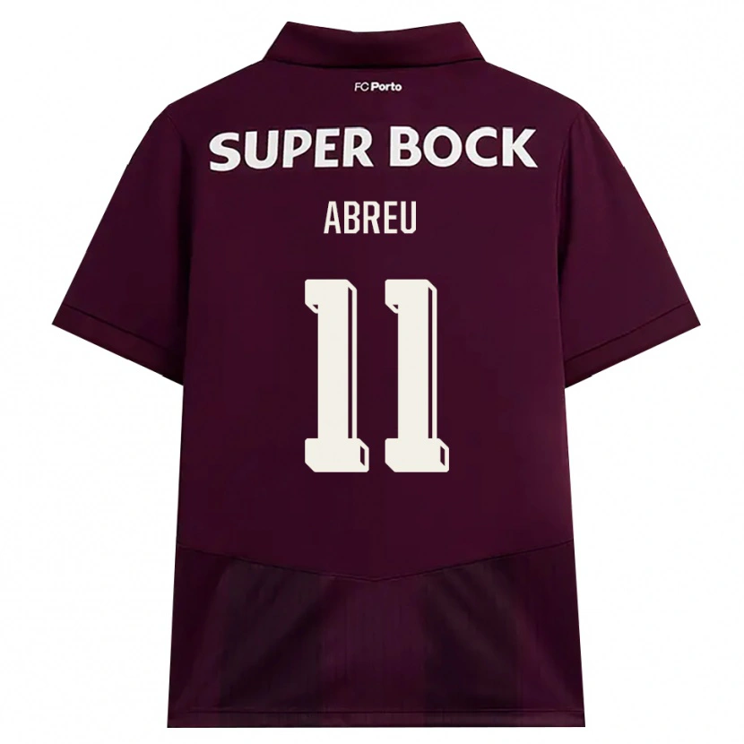 DanxenメンズJoão Abreu#11バーガンディ ホワイトアウェイシャツ2026/27ジャージーユニフォーム