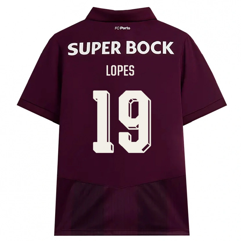 DanxenメンズJoao Lopes#19バーガンディ ホワイトアウェイシャツ2026/27ジャージーユニフォーム