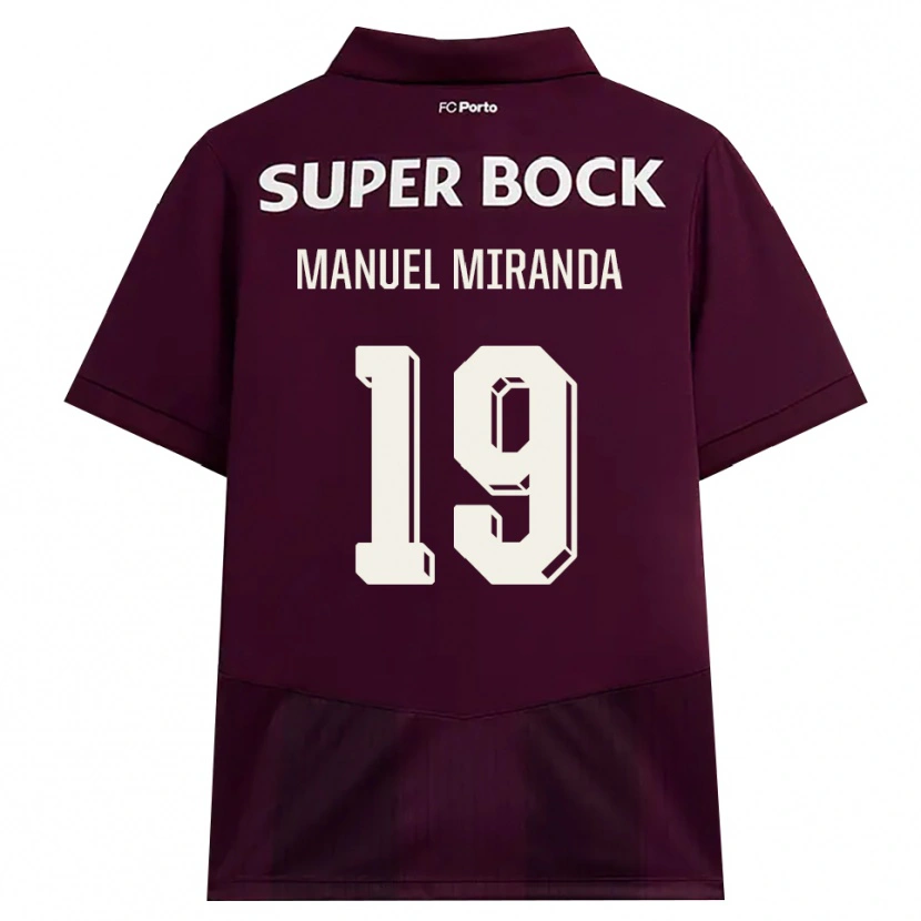 DanxenメンズManuel Miranda#19バーガンディ ホワイトアウェイシャツ2026/27ジャージーユニフォーム