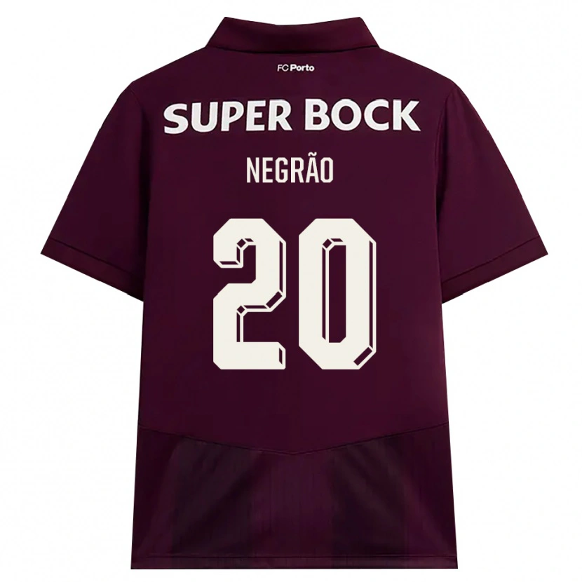 DanxenメンズMaria Negrão#20バーガンディ ホワイトアウェイシャツ2026/27ジャージーユニフォーム