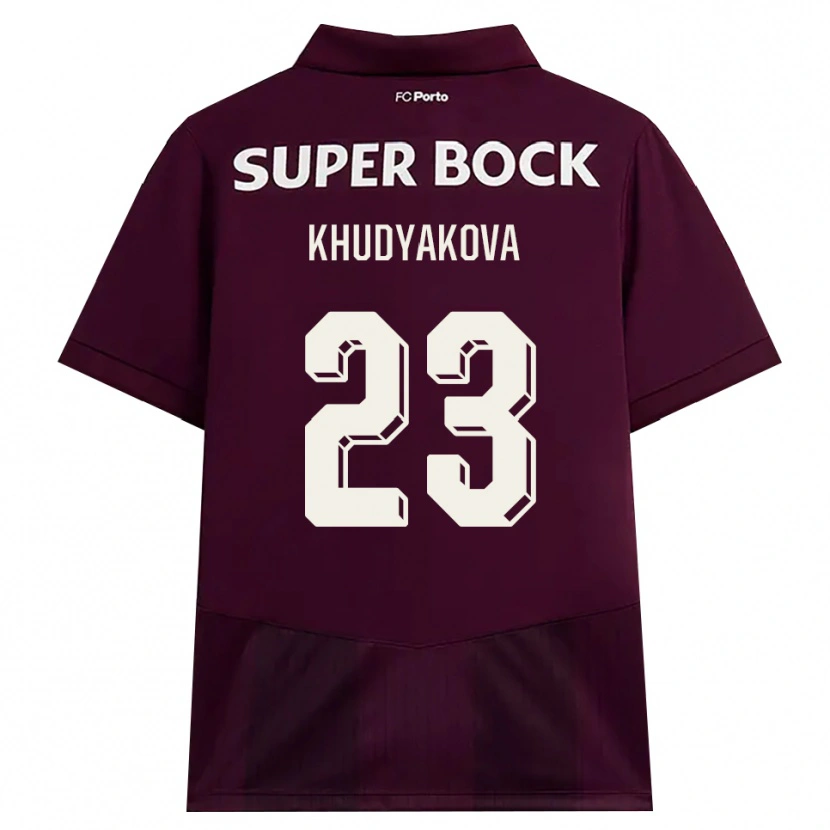 DanxenメンズVerónica Khudyakova#23バーガンディ ホワイトアウェイシャツ2026/27ジャージーユニフォーム