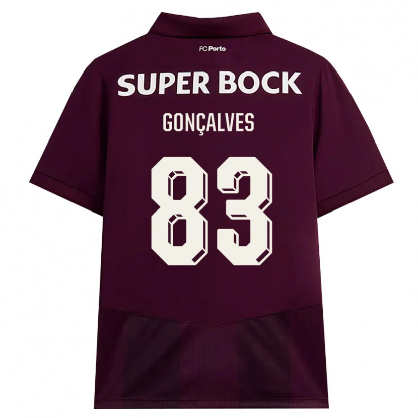 DanxenメンズRodrigo Gonçalves#83バーガンディ ホワイトアウェイシャツ2026/27ジャージーユニフォーム