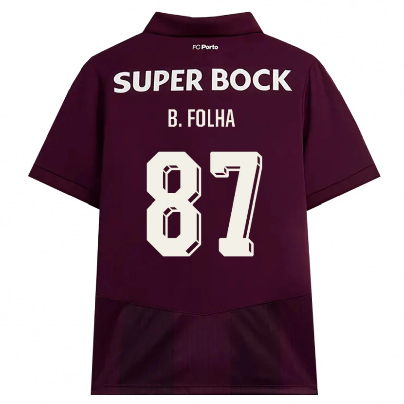 Danxenメンズベルナルド・フォーリャ#87バーガンディ ホワイトアウェイシャツ2026/27ジャージーユニフォーム