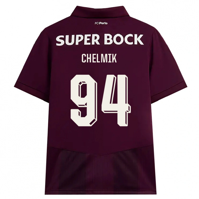 DanxenメンズChelmik#94バーガンディ ホワイトアウェイシャツ2026/27ジャージーユニフォーム
