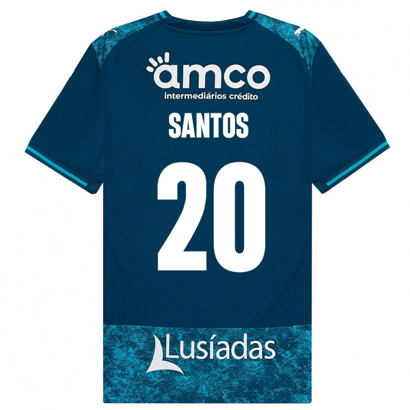 DanxenメンズLourenço Santos#20ダークスレートグレー ミディアムターコイズアウェイシャツ2026/27ジャージーユニフォーム