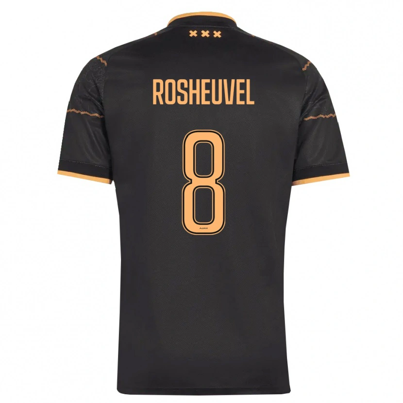 DanxenメンズDarren Rosheuvel#8ブラック オレンジアウェイシャツ2026/27ジャージーユニフォーム