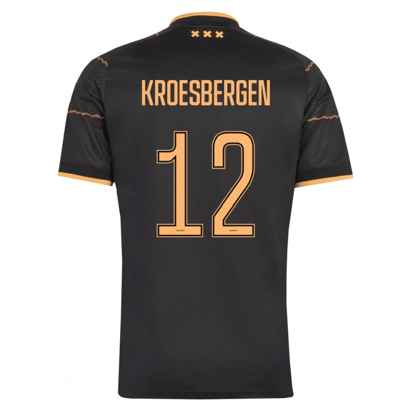 DanxenメンズBranko Kroesbergen#12ブラック オレンジアウェイシャツ2026/27ジャージーユニフォーム