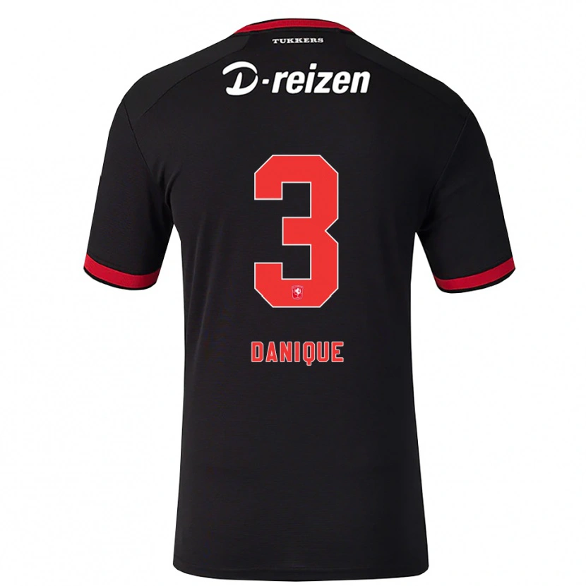 Danxenメンズダニク・ケルクダイク#3レッド ホワイト ブラックアウェイシャツ2026/27ジャージーユニフォーム