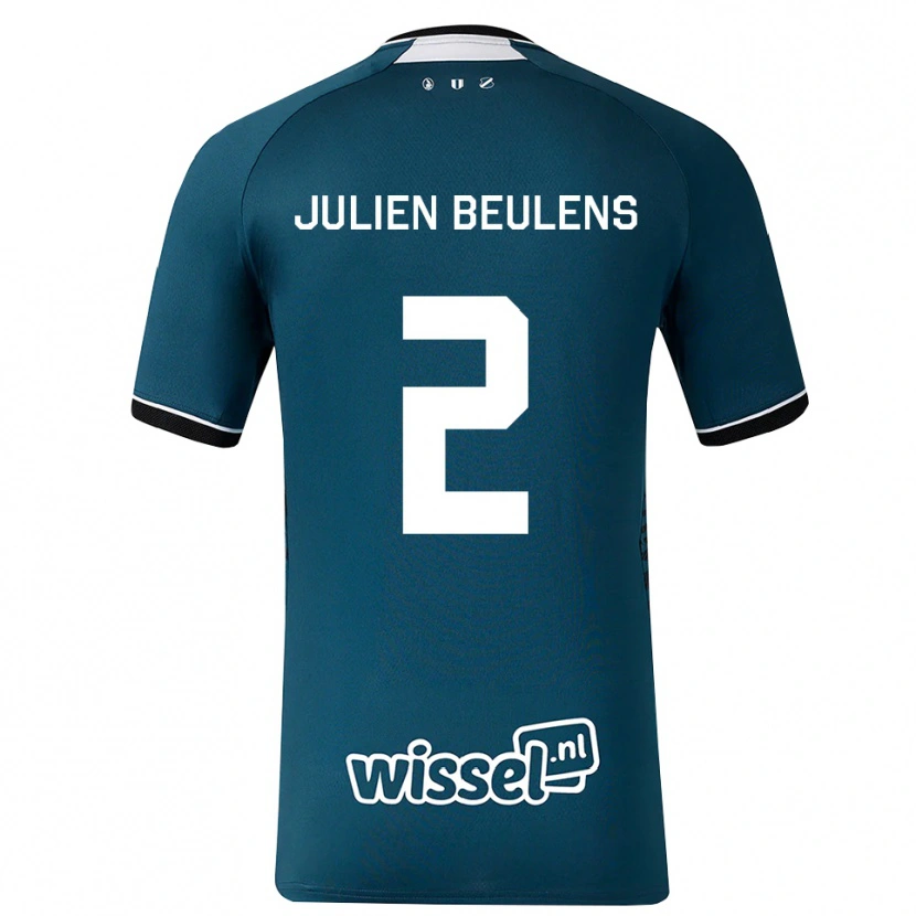 DanxenメンズJulien Beulens#2ダークスレートグレー ホワイトアウェイシャツ2026/27ジャージーユニフォーム