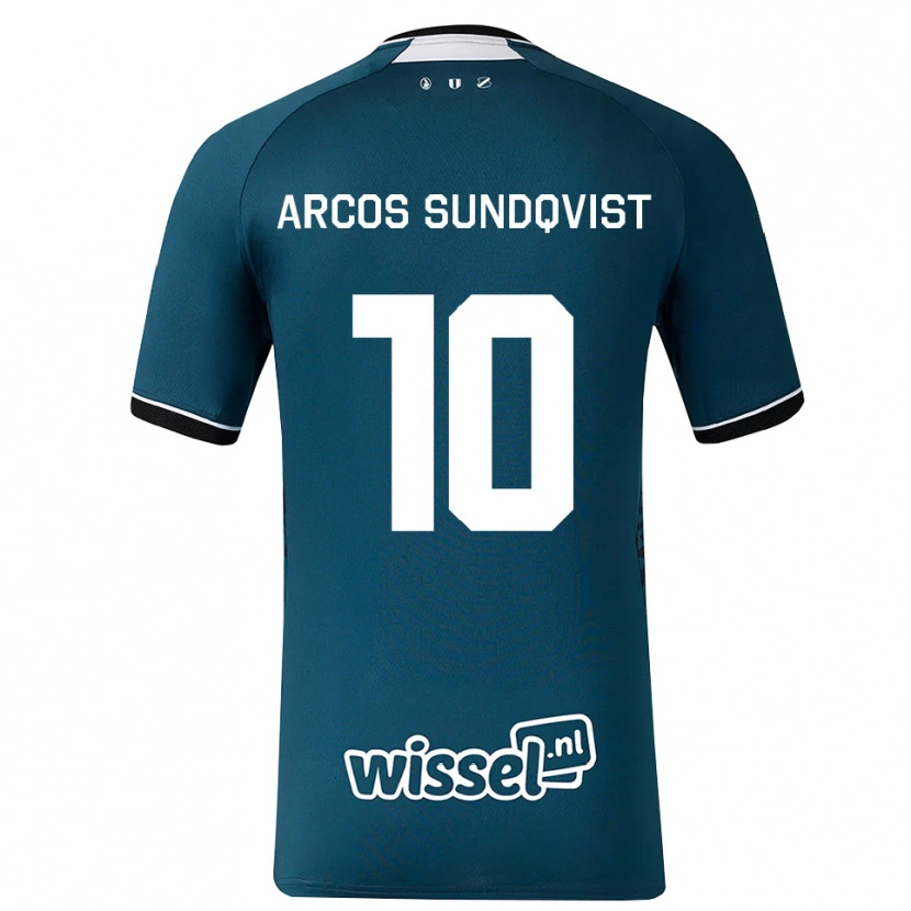 DanxenメンズGustav Arcos Sundqvist#10ダークスレートグレー ホワイトアウェイシャツ2026/27ジャージーユニフォーム
