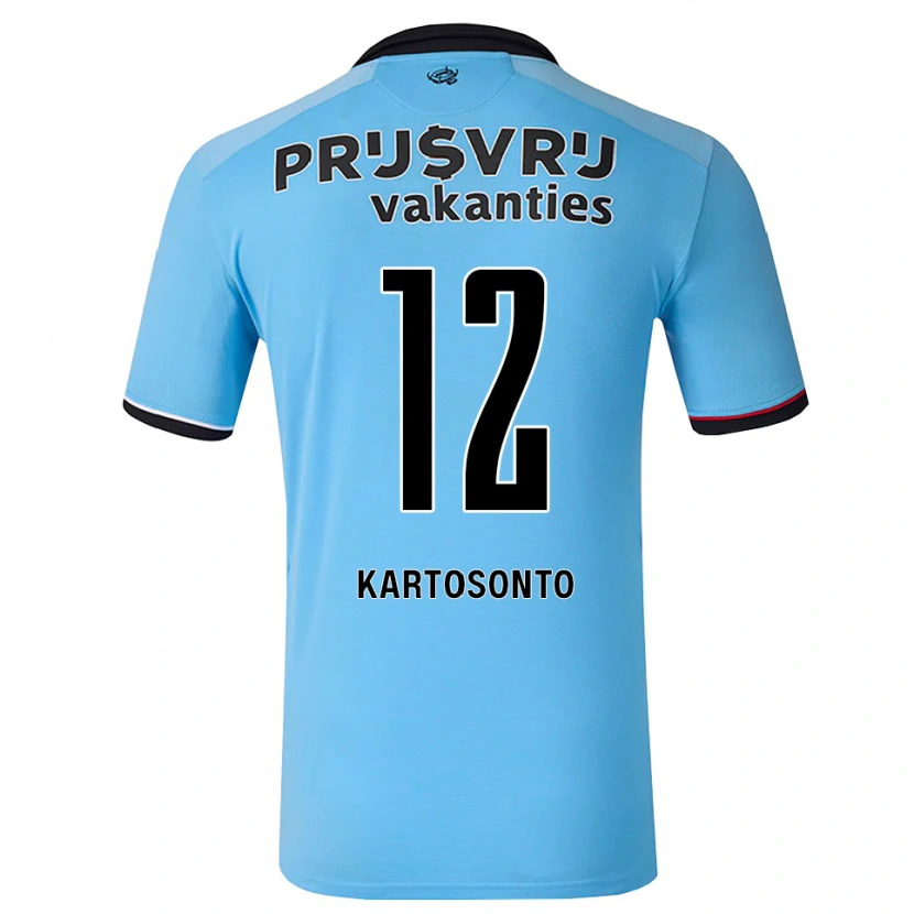 DanxenメンズSirano Kartosonto#12ディープスカイブルー ブラック レッドアウェイシャツ2026/27ジャージーユニフォーム