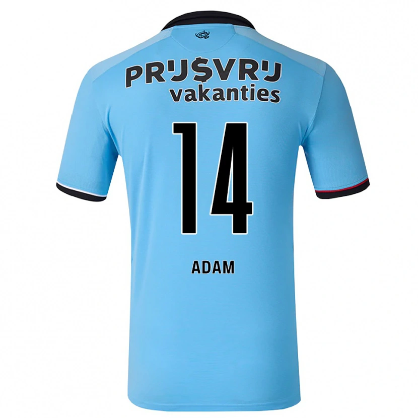 DanxenメンズAdam Dos Santos Sebastião#14ディープスカイブルー ブラック レッドアウェイシャツ2026/27ジャージーユニフォーム