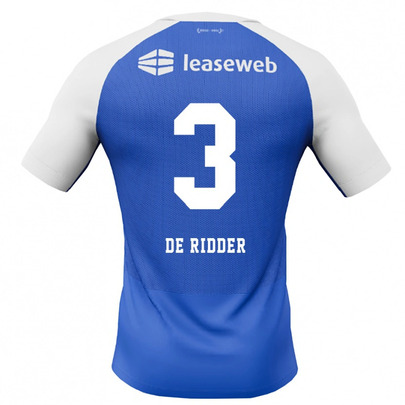 DanxenメンズDjoeke De Ridder#3ドジャーブルー レッド ホワイトアウェイシャツ2026/27ジャージーユニフォーム