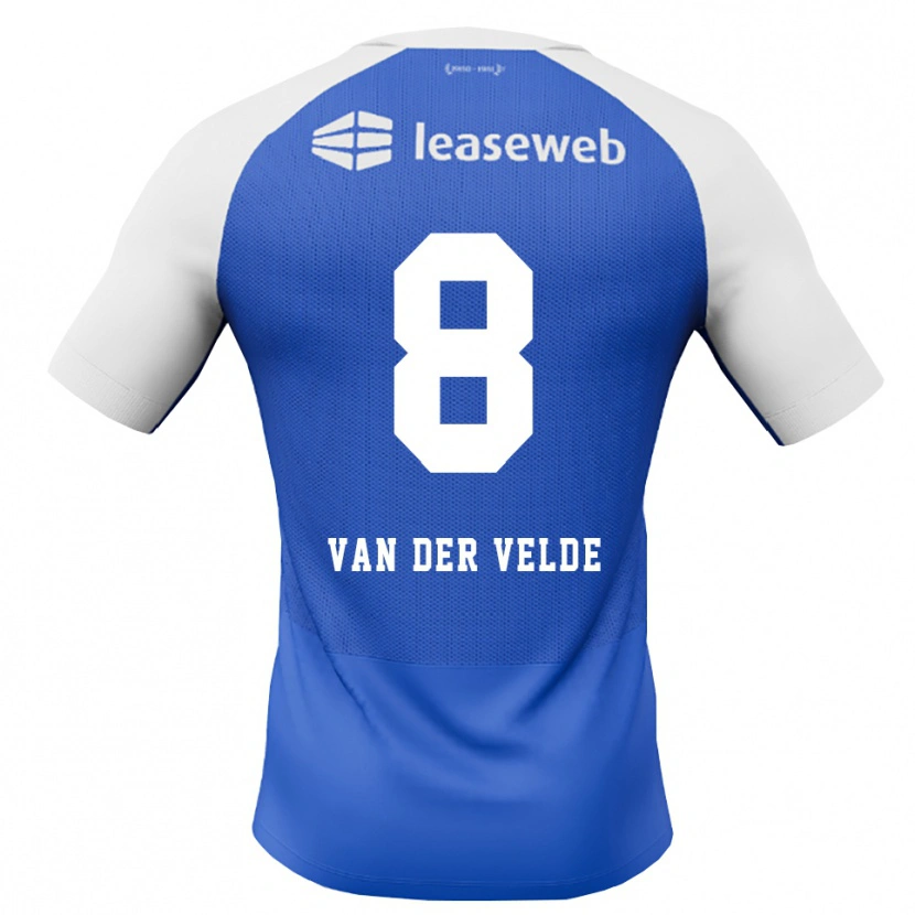 DanxenメンズYordi Van Der Velde#8ドジャーブルー レッド ホワイトアウェイシャツ2026/27ジャージーユニフォーム