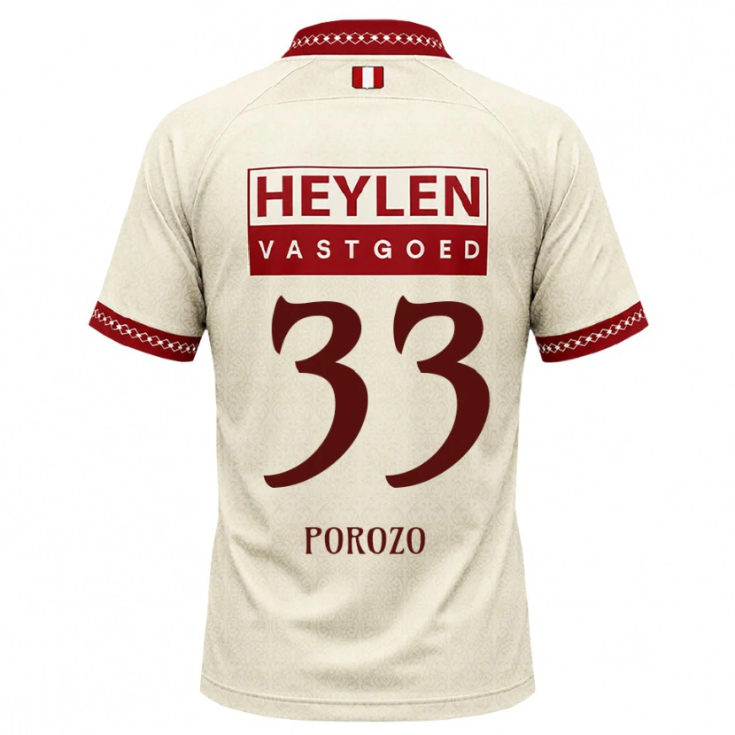 DanxenメンズSnayder Porozo#33ベージュ レッドアウェイシャツ2026/27ジャージーユニフォーム
