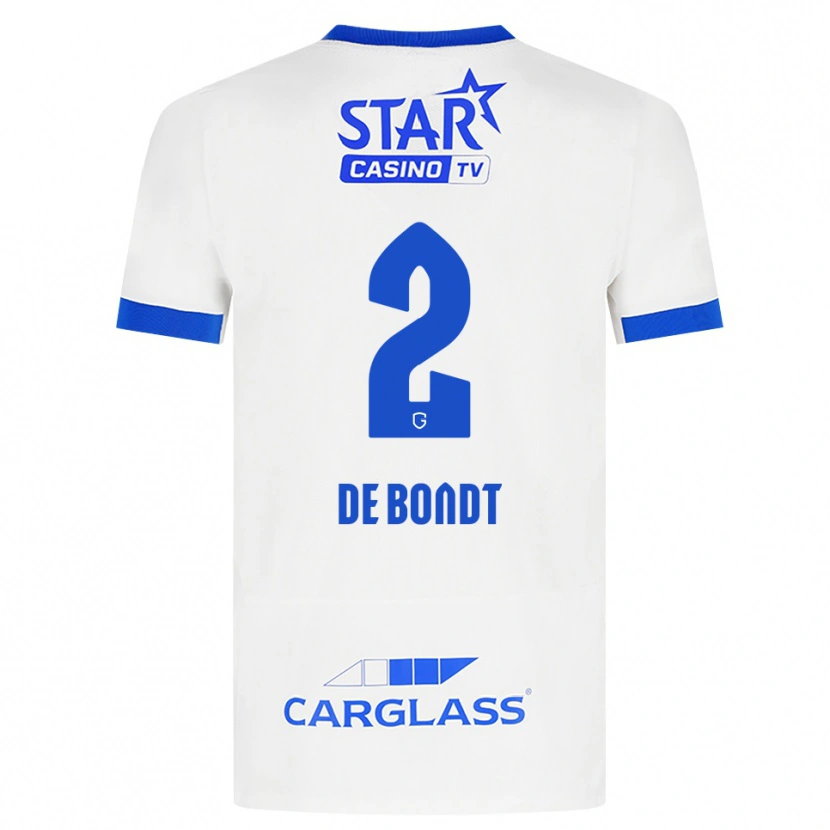 DanxenメンズMarith De Bondt#2ホワイト ブルーアウェイシャツ2026/27ジャージーユニフォーム