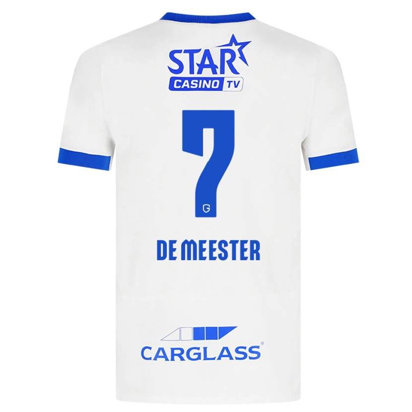 DanxenメンズThirsa De Meester#7ホワイト ブルーアウェイシャツ2026/27ジャージーユニフォーム