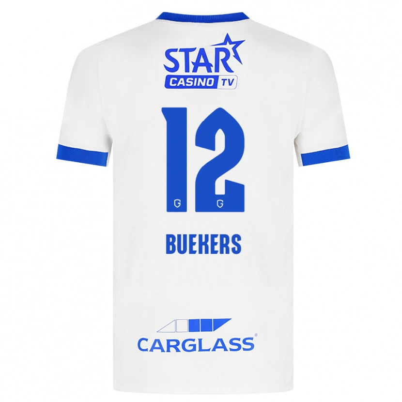 DanxenメンズMaxime Buekers#12ホワイト ブルーアウェイシャツ2026/27ジャージーユニフォーム