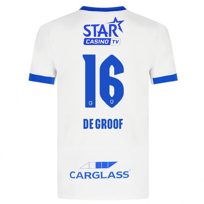DanxenメンズJens De Groof#16ホワイト ブルーアウェイシャツ2026/27ジャージーユニフォーム