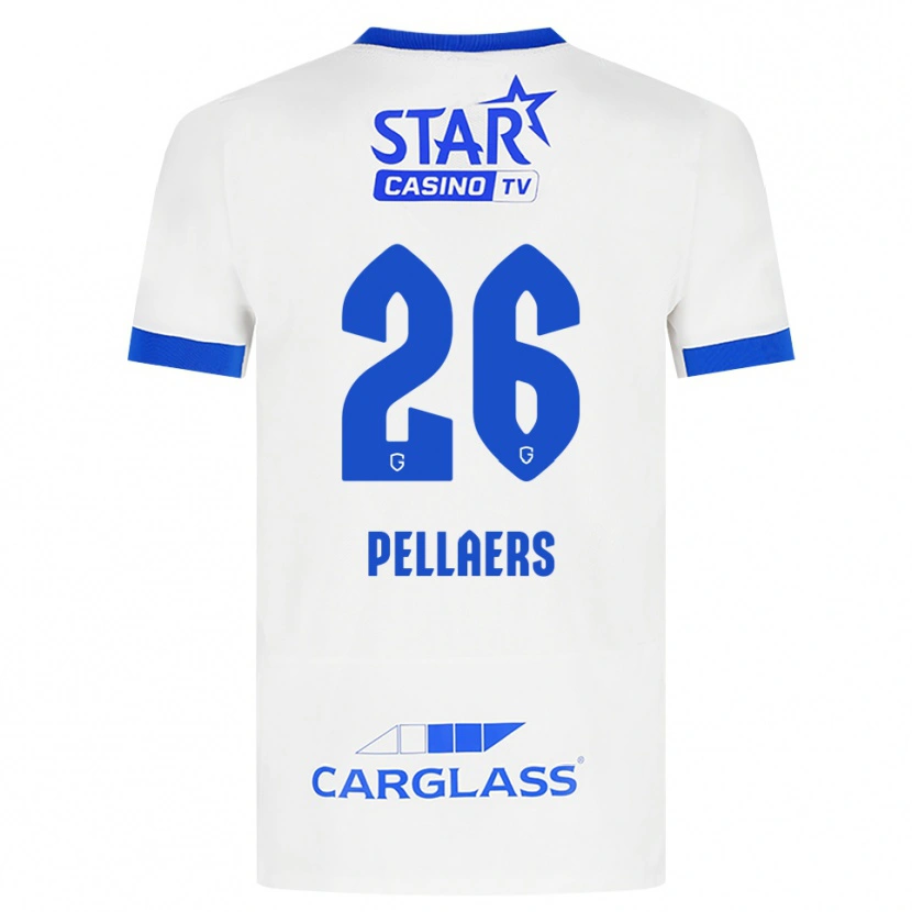 DanxenメンズAmanuel Pellaers#26ホワイト ブルーアウェイシャツ2026/27ジャージーユニフォーム