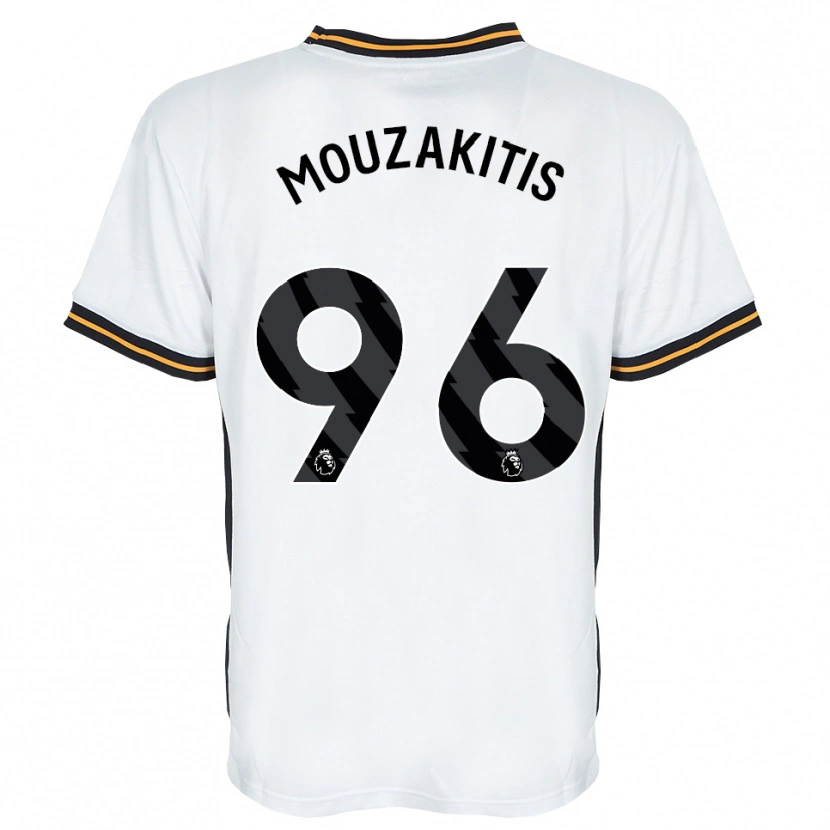 DanxenメンズChristos Mouzakitis#96ホワイト オレンジ ブラックアウェイシャツ2026/27ジャージーユニフォーム
