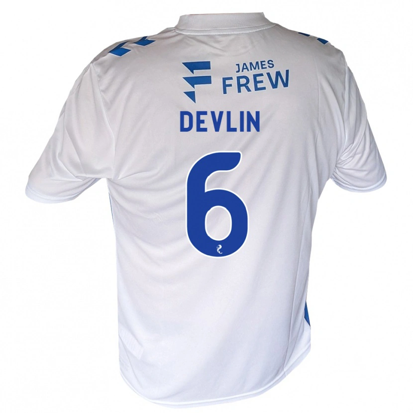 DanxenレディースDaniel Devlin#6ロイヤルブルー 白ホームシャツ2026/27ジャージーユニフォーム