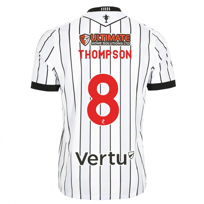DanxenレディースStruan Thompson#8白黒赤ホームシャツ2026/27ジャージーユニフォーム