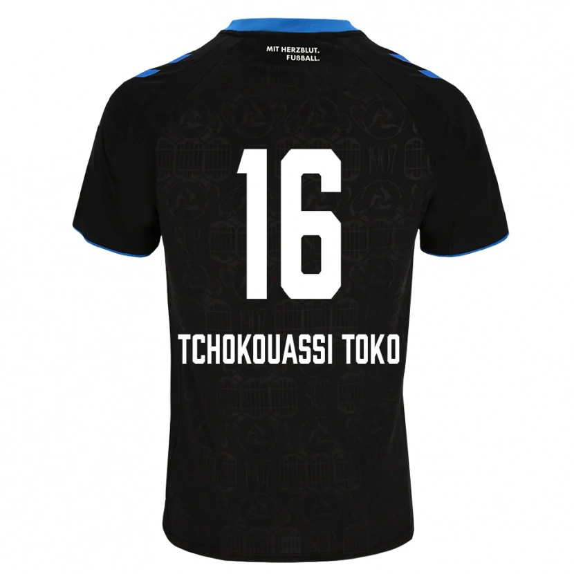 DanxenレディースDaryl Tchokouassi Toko#16ブラック ホワイト レッドホームシャツ2026/27ジャージーユニフォーム