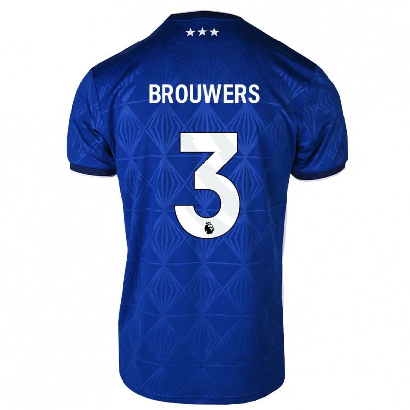 DanxenレディースSteve Brouwers#3ミディアムブルー ホワイト レッドホームシャツ2026/27ジャージーユニフォーム