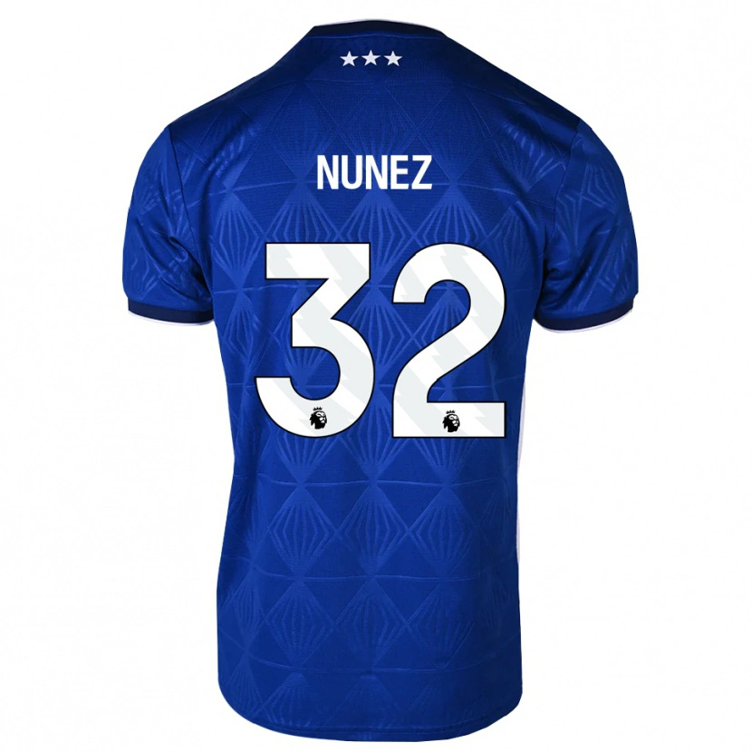 Danxenレディースマルセリーノ・ヌニェス#32ミディアムブルー ホワイト レッドホームシャツ2026/27ジャージーユニフォーム