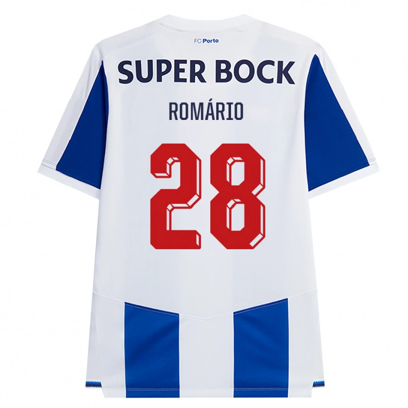 Danxenレディースロマーリオ・バロ#28ブルー ホワイト レッドホームシャツ2026/27ジャージーユニフォーム
