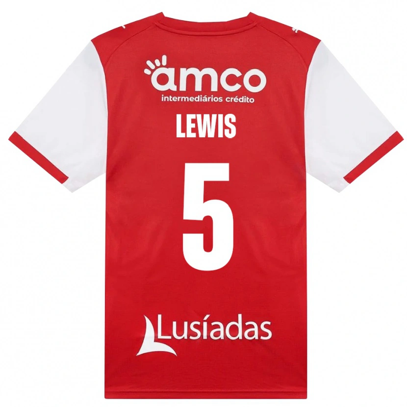 DanxenレディースLeah Lewis#5ホワイト レッド ブラックホームシャツ2026/27ジャージーユニフォーム