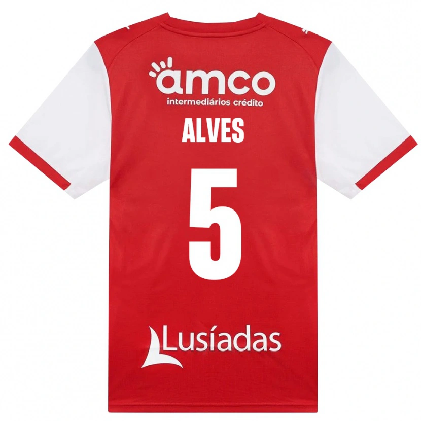 DanxenレディースEduardo Alves#5ホワイト レッド ブラックホームシャツ2026/27ジャージーユニフォーム