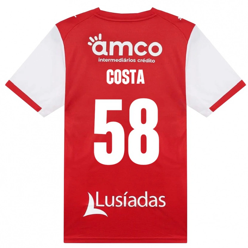 DanxenレディースFlinto Costa#58ホワイト レッド ブラックホームシャツ2026/27ジャージーユニフォーム