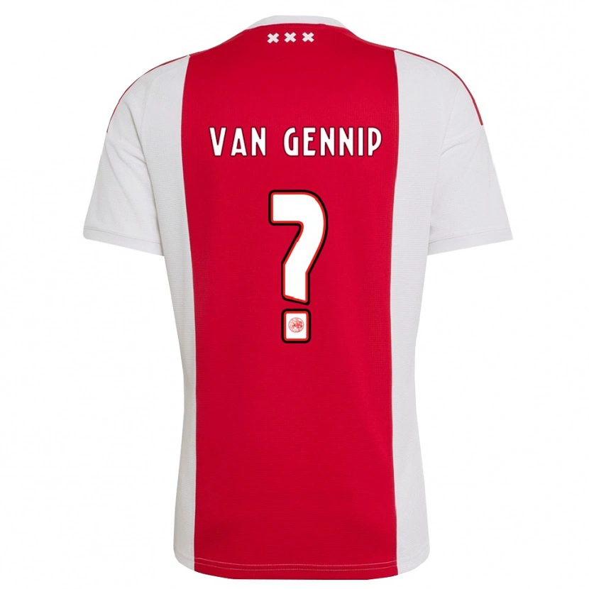 DanxenレディースThiago Van Gennip#0レッド ホワイト イエローホームシャツ2026/27ジャージーユニフォーム
