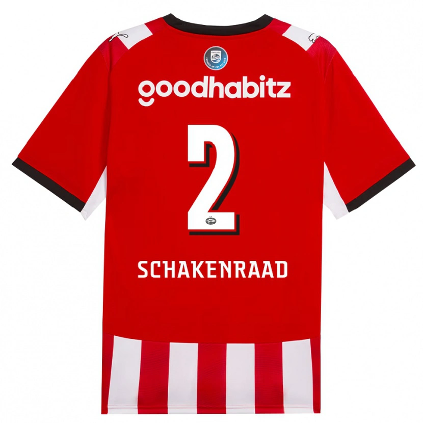 DanxenレディースLoek Schakenraad#2レッド ホワイトブラックホームシャツ2026/27ジャージーユニフォーム