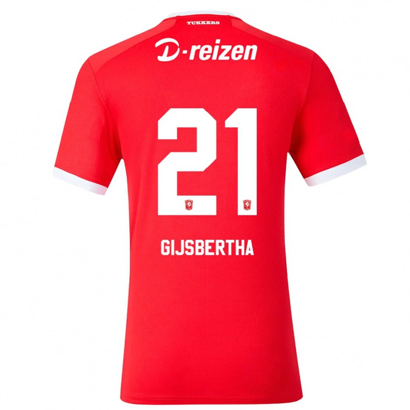 DanxenレディースTyrese Gijsbertha#21レッド ホワイトホームシャツ2026/27ジャージーユニフォーム
