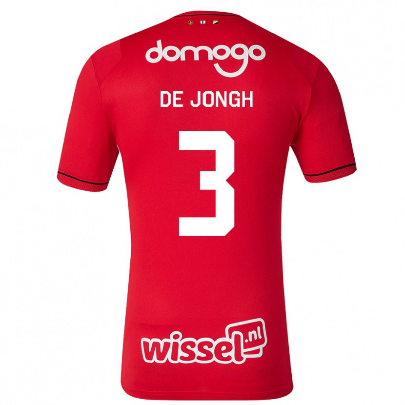 DanxenレディースBryan De Jongh#3レッド ホワイトブラックホームシャツ2026/27ジャージーユニフォーム