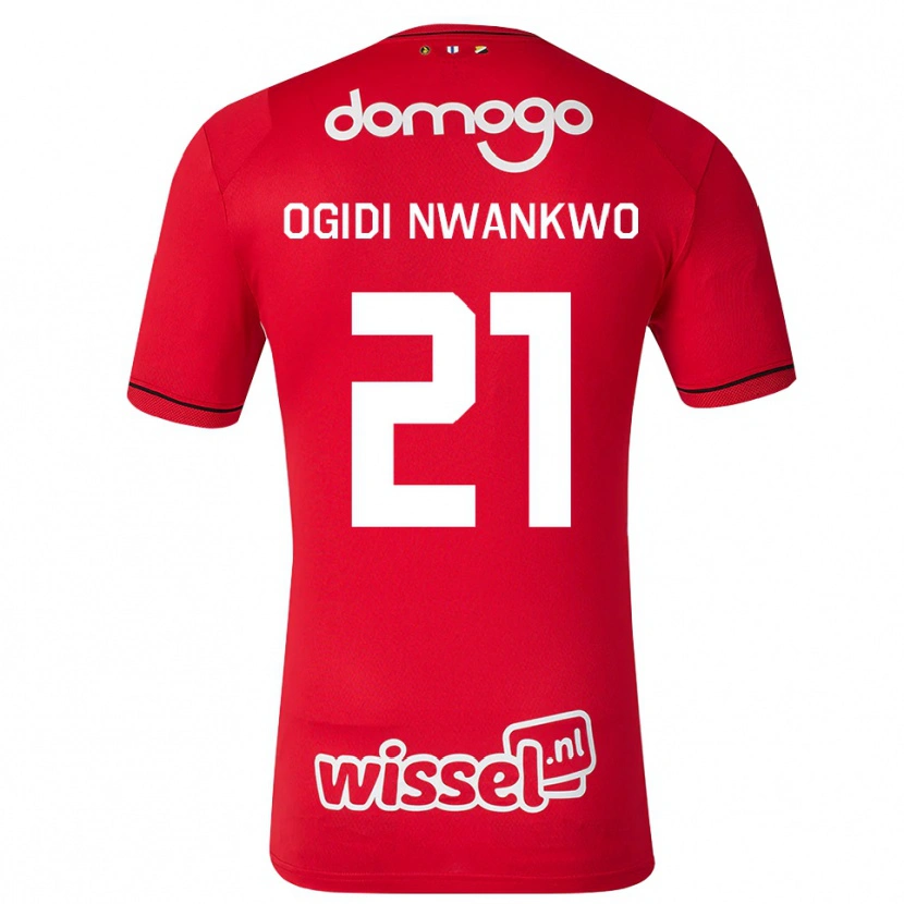 DanxenレディースNeville Ogidi Nwankwo#21レッド ホワイトブラックホームシャツ2026/27ジャージーユニフォーム