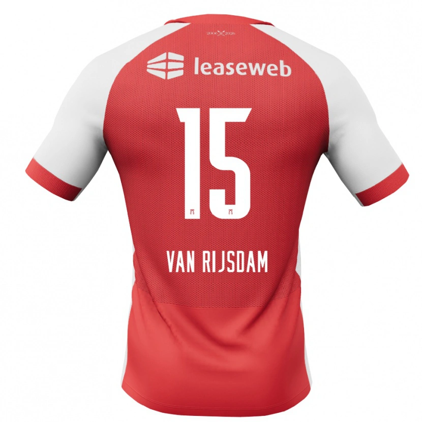 DanxenレディースJulian Van Rijsdam#15レッド ホワイトブラックホームシャツ2026/27ジャージーユニフォーム