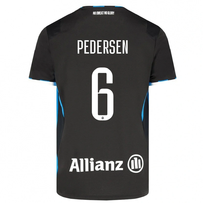 DanxenレディースLara Pedersen#6ブラック レッド ブルーホームシャツ2026/27ジャージーユニフォーム