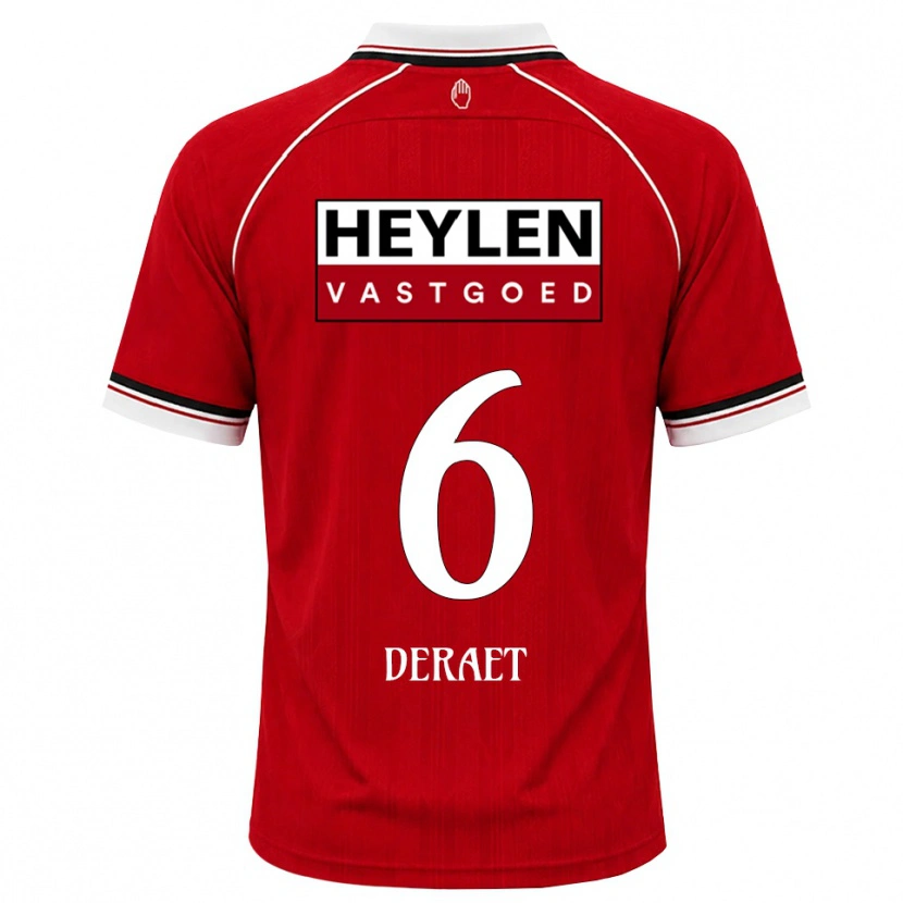 DanxenレディースXavi Deraet#6レッド ホワイトブラックホームシャツ2026/27ジャージーユニフォーム