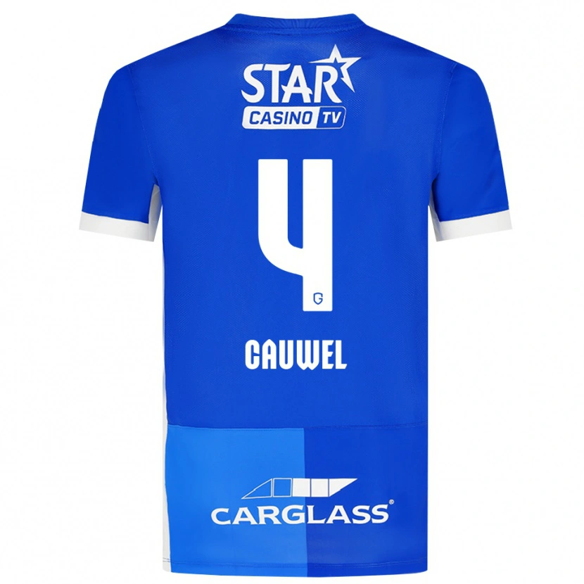 DanxenレディースMichiel Cauwel#4ミディアムブルー ロイヤルブルー ホワイトホームシャツ2026/27ジャージーユニフォーム